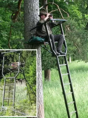 Knobloch Jagd Aluminium-Hochsitz Universal Baumsitz Höhe:2,40m / Ablag.-Schale Gewicht: 17,5 kg Neu Im Sortiment